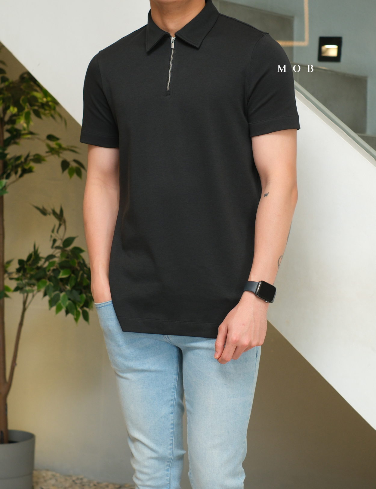 ARK01SSP025 Cerniera Polo SS Shirt Sophisto Grey
