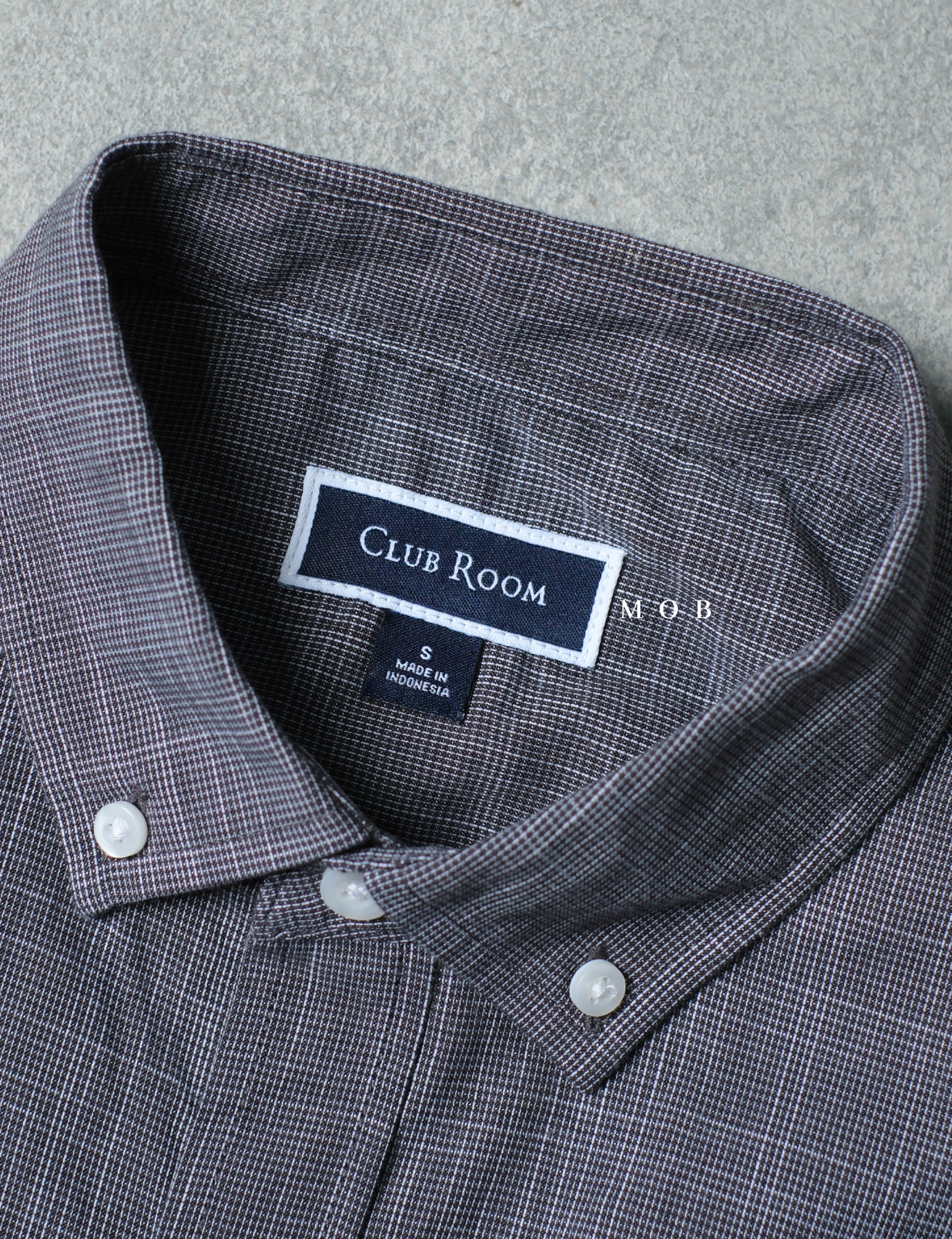 CLRSSS02001B Texture Check Stretch SS Shirt Black Grey
