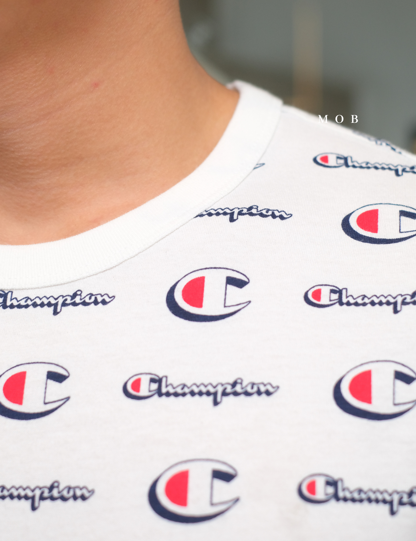 CHMPSST2103B Classic All Over Logo Tee White