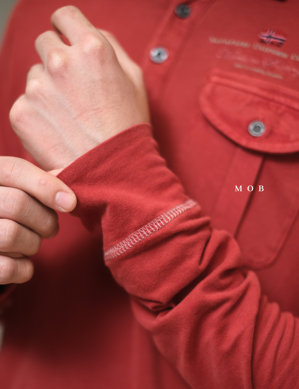 NPJPLS01002A Pocket Polo LS Terracotta