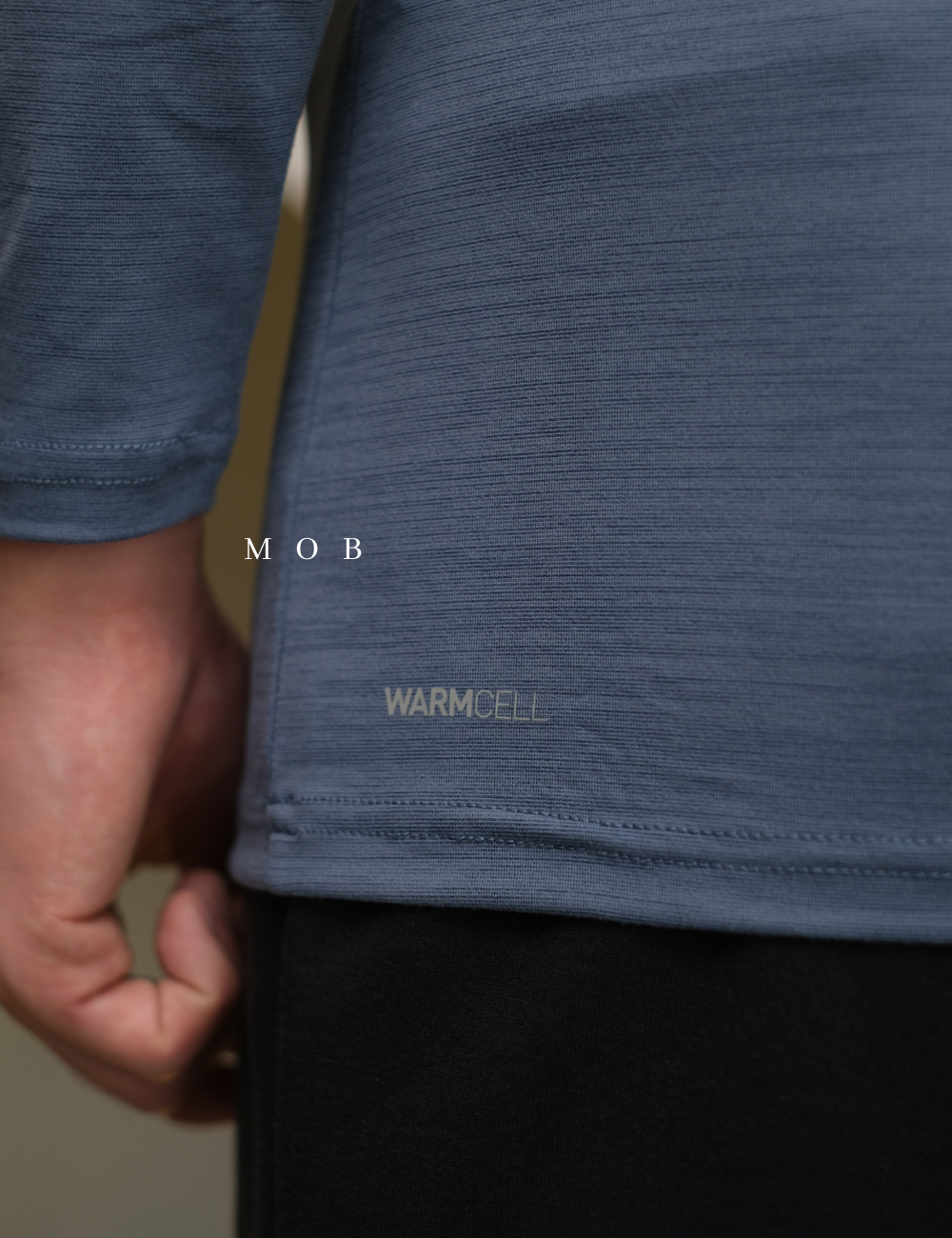 PMBL02002B Warmcell Baselayer TOP-BACK Logo Blue Grey