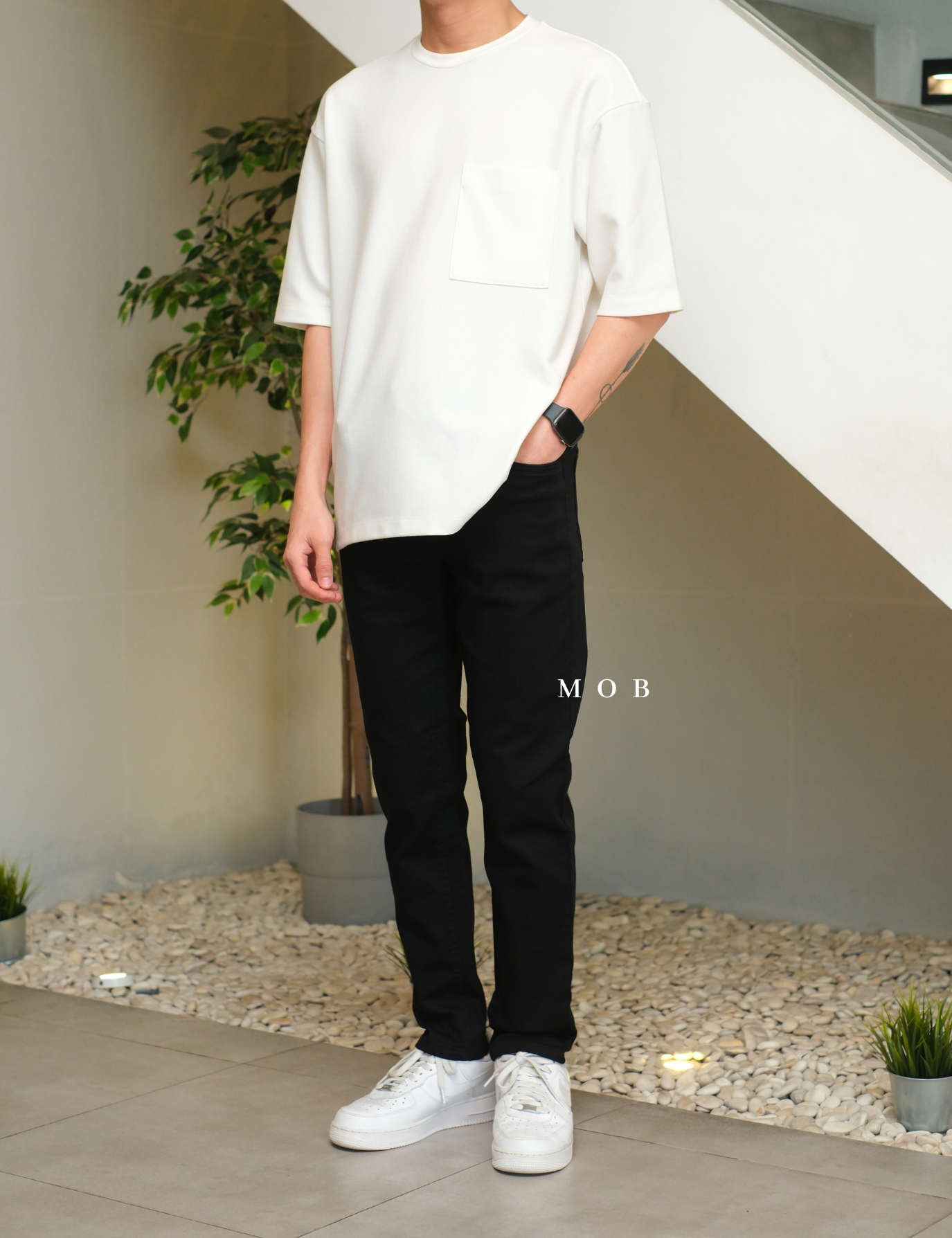 AKPT01001 Stretch Knit Pants Black