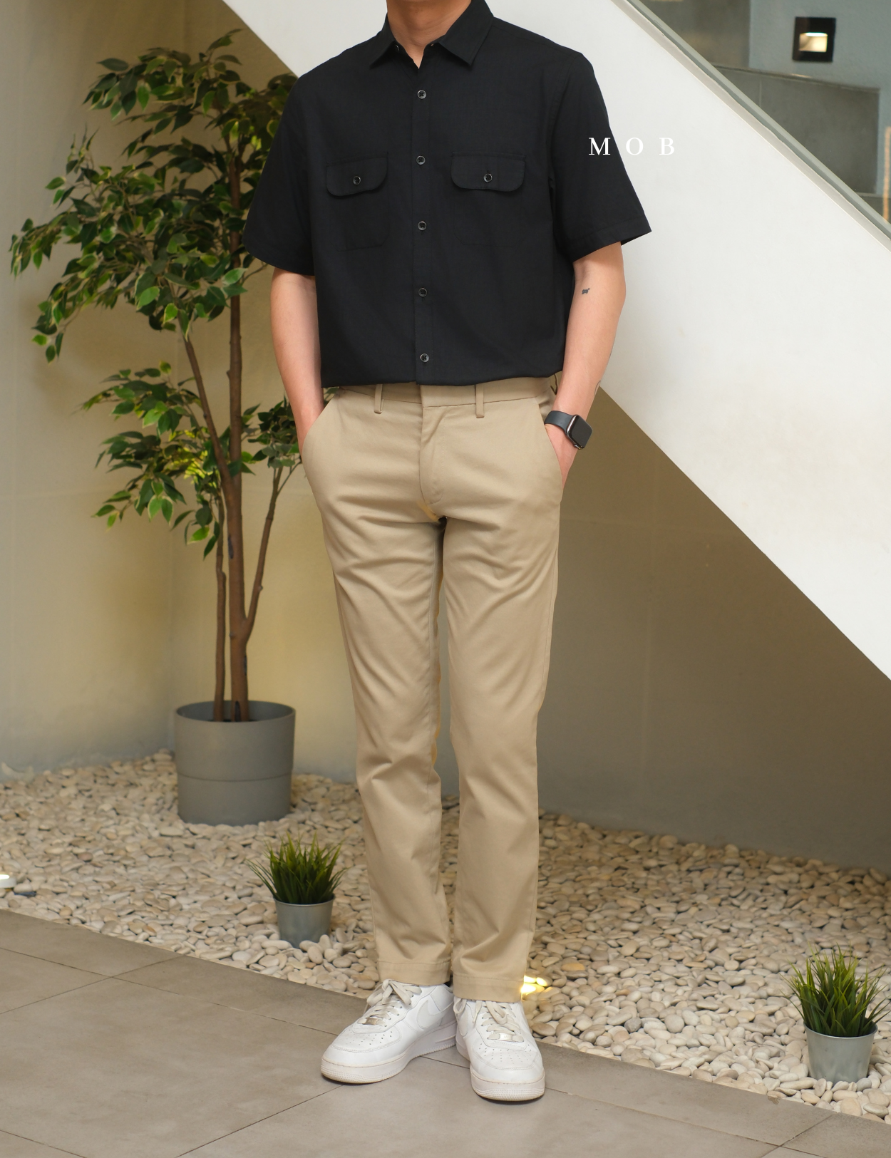 AFSSS01001E Warren Pocket SS Shirt Black