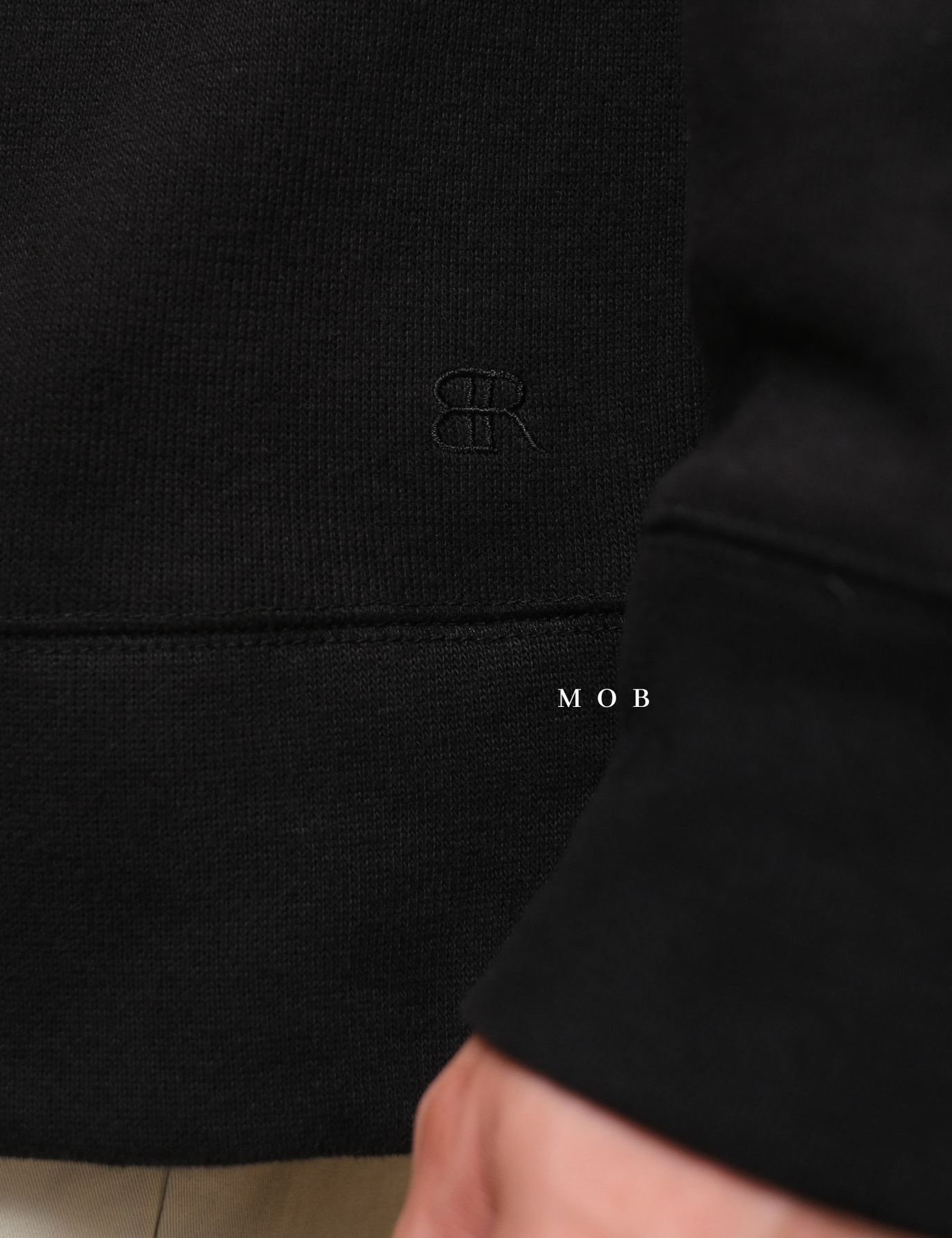BRJ03002 Quarter Zip Double Knit Black