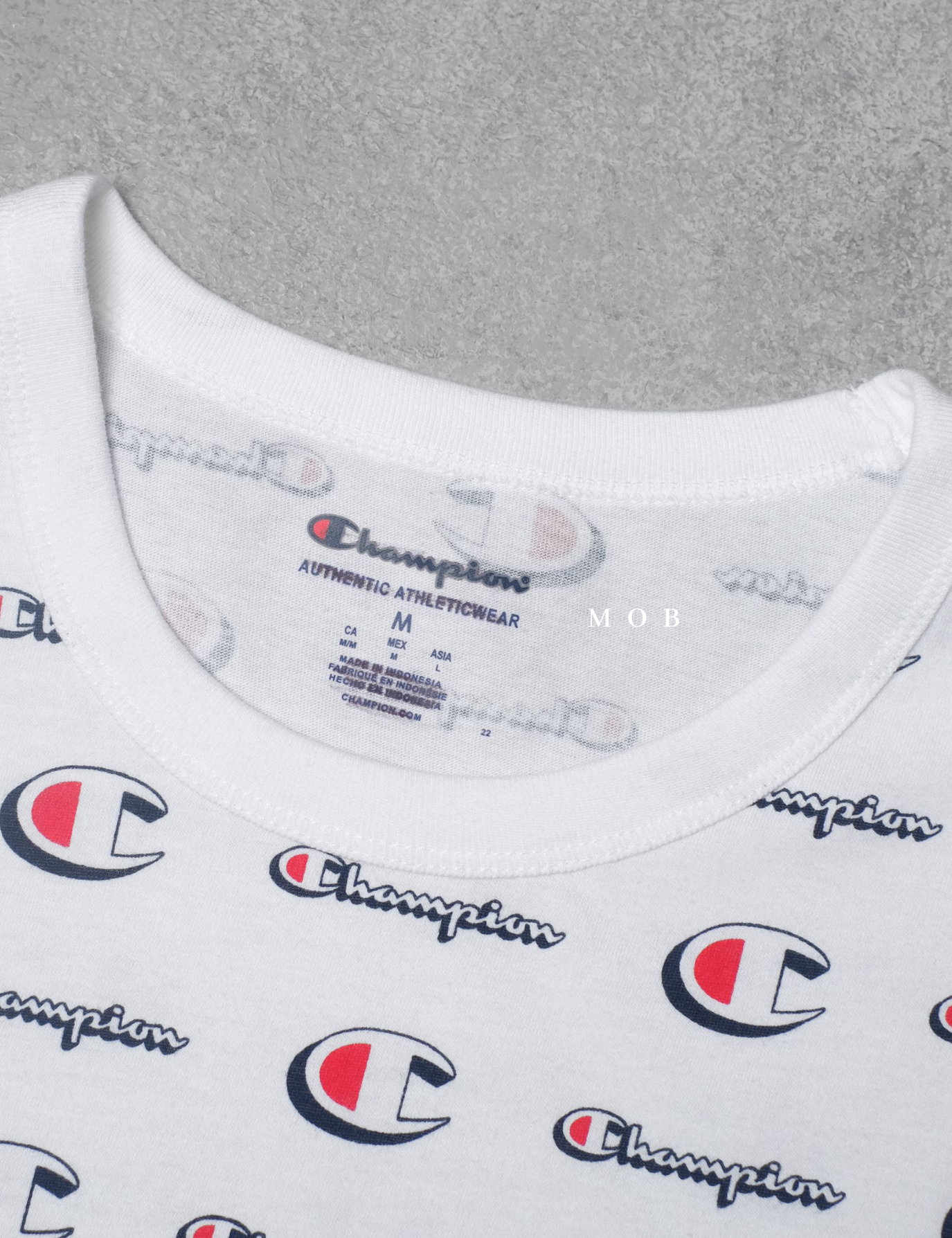 CHMPSST2103B Classic All Over Logo Tee White