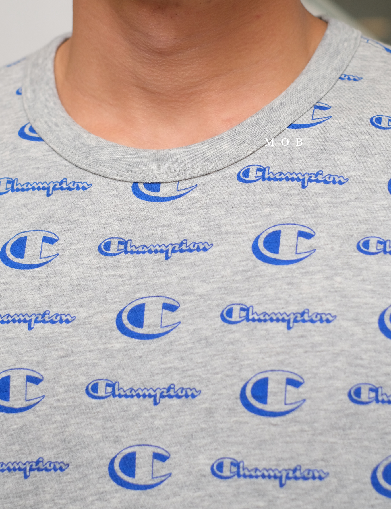 CHMPSST2103C Classic All Over Logo Tee Grey