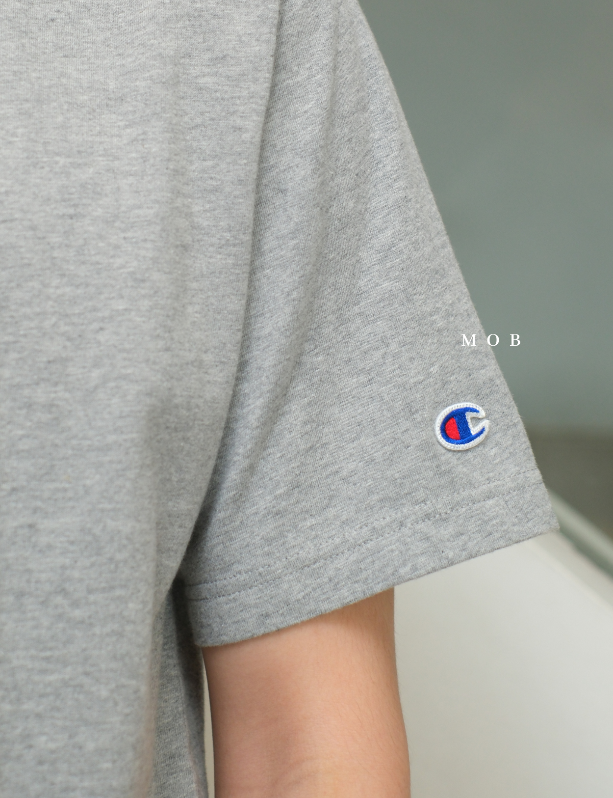 CHMPSST2403D C Small Logo SS Tee Heather Grey