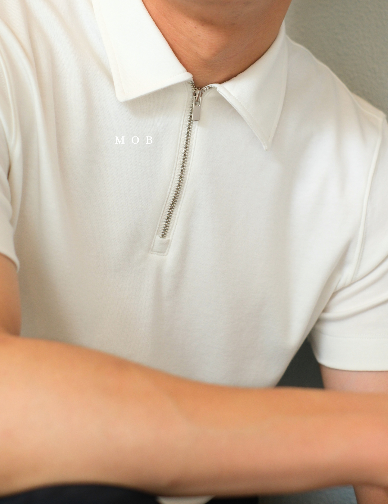 ARK01SSP024 Cerniera Polo SS Shirt Off White