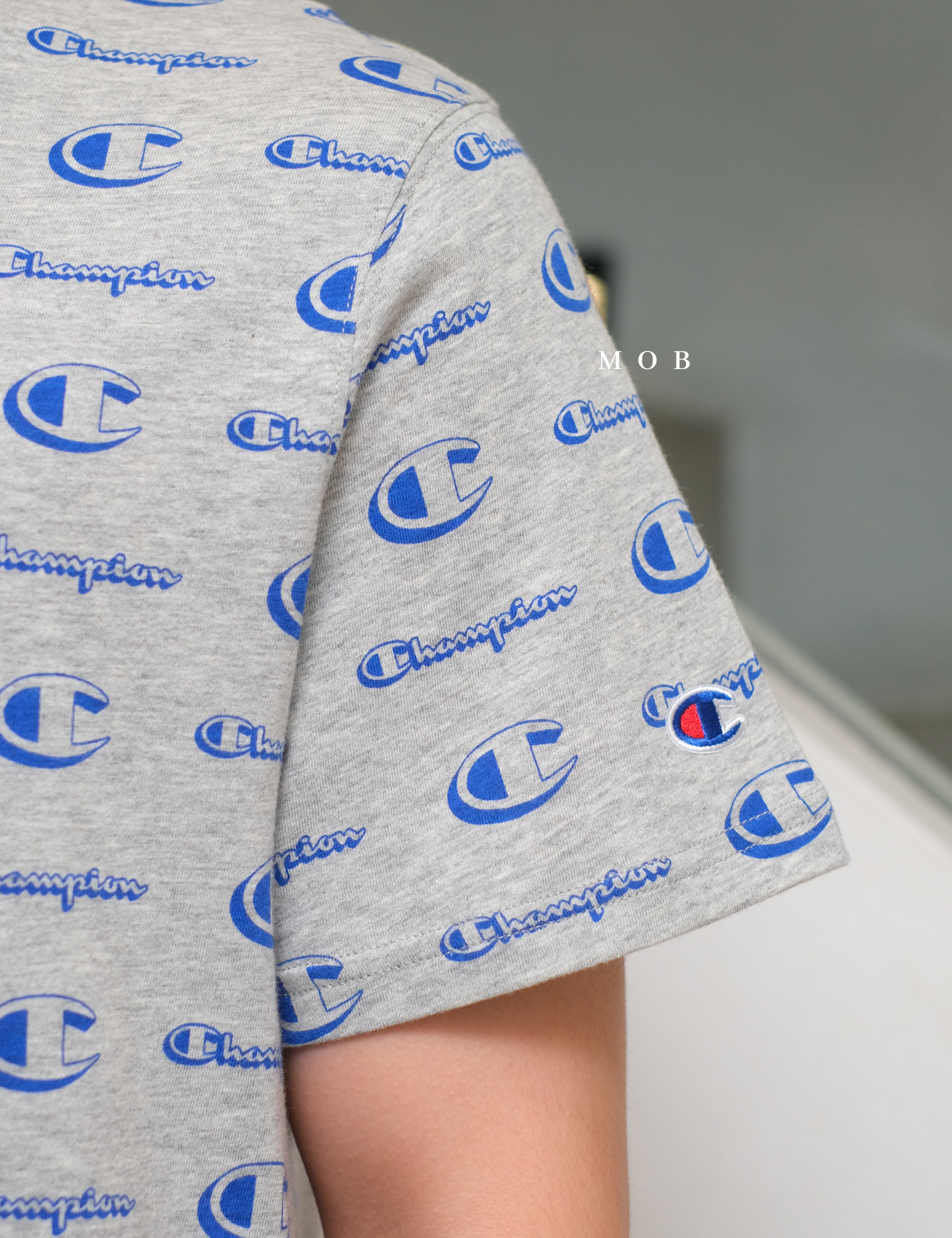 CHMPSST2103C Classic All Over Logo Tee Grey