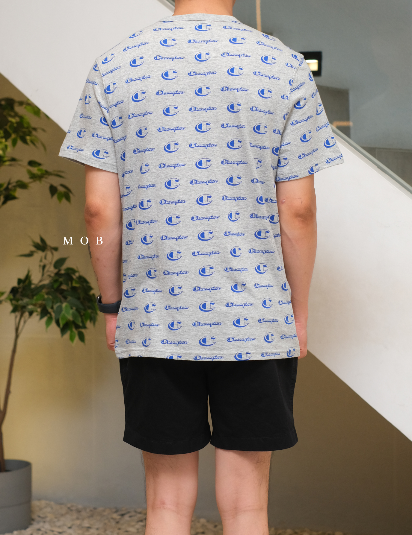 CHMPSST2103C Classic All Over Logo Tee Grey