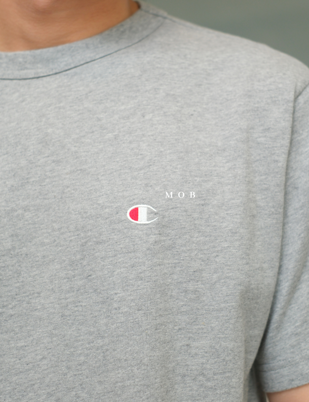 CHMPSST2403D C Small Logo SS Tee Heather Grey