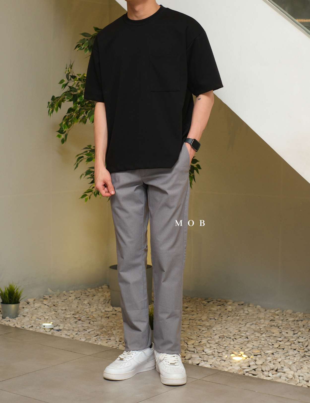 ONPT4401D Ultimate Slim Built In Flex Chino Pants Light Grey Misty