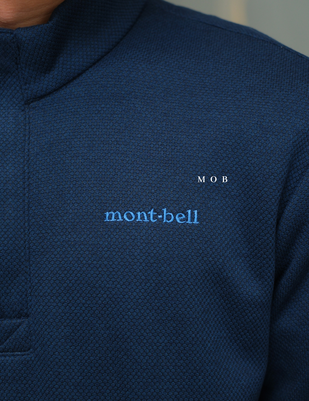MBLJ01003 Mock Neck Fleece Half Zip Jacket Navy