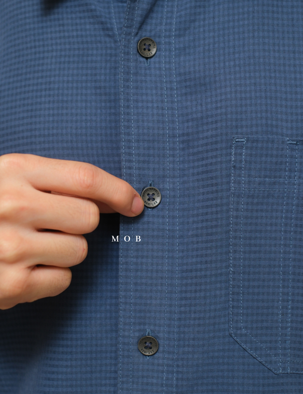 RRBSSS01001D Desert Pucker Dry SS Shirt Dark Blue