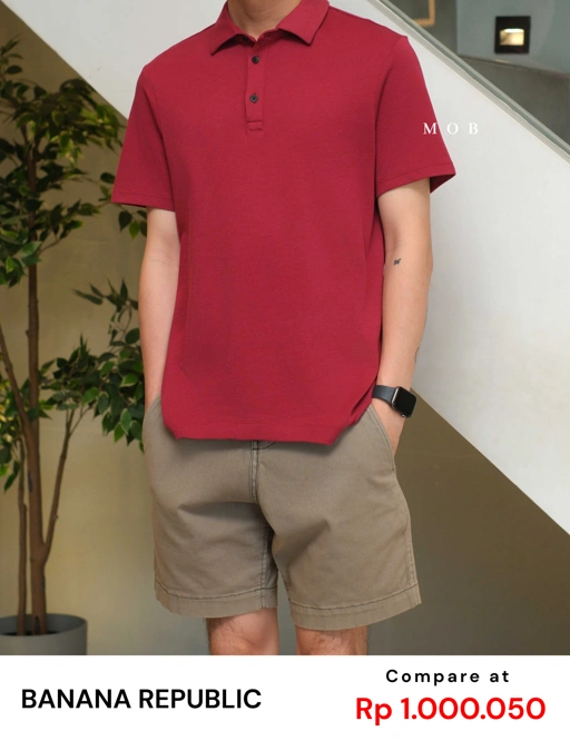 Image of BRPSS01001A Luxe Touch Performance Polo SS Maroon