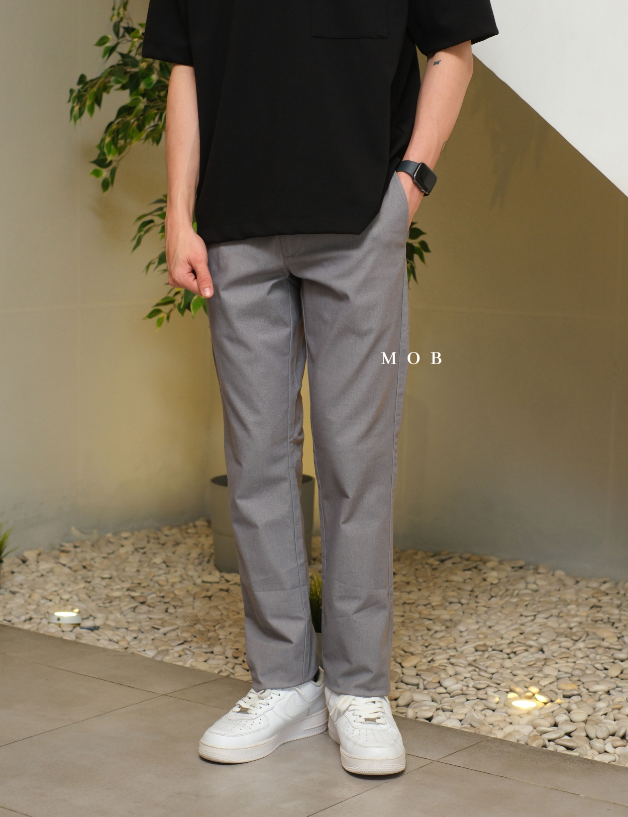 ONPT4401D Ultimate Slim Built In Flex Chino Pants Light Grey Misty