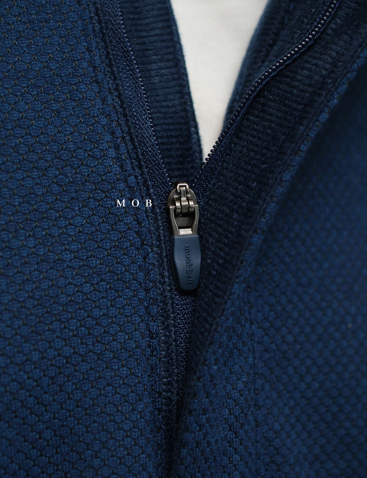 MBLJ01003 Mock Neck Fleece Half Zip Jacket Navy