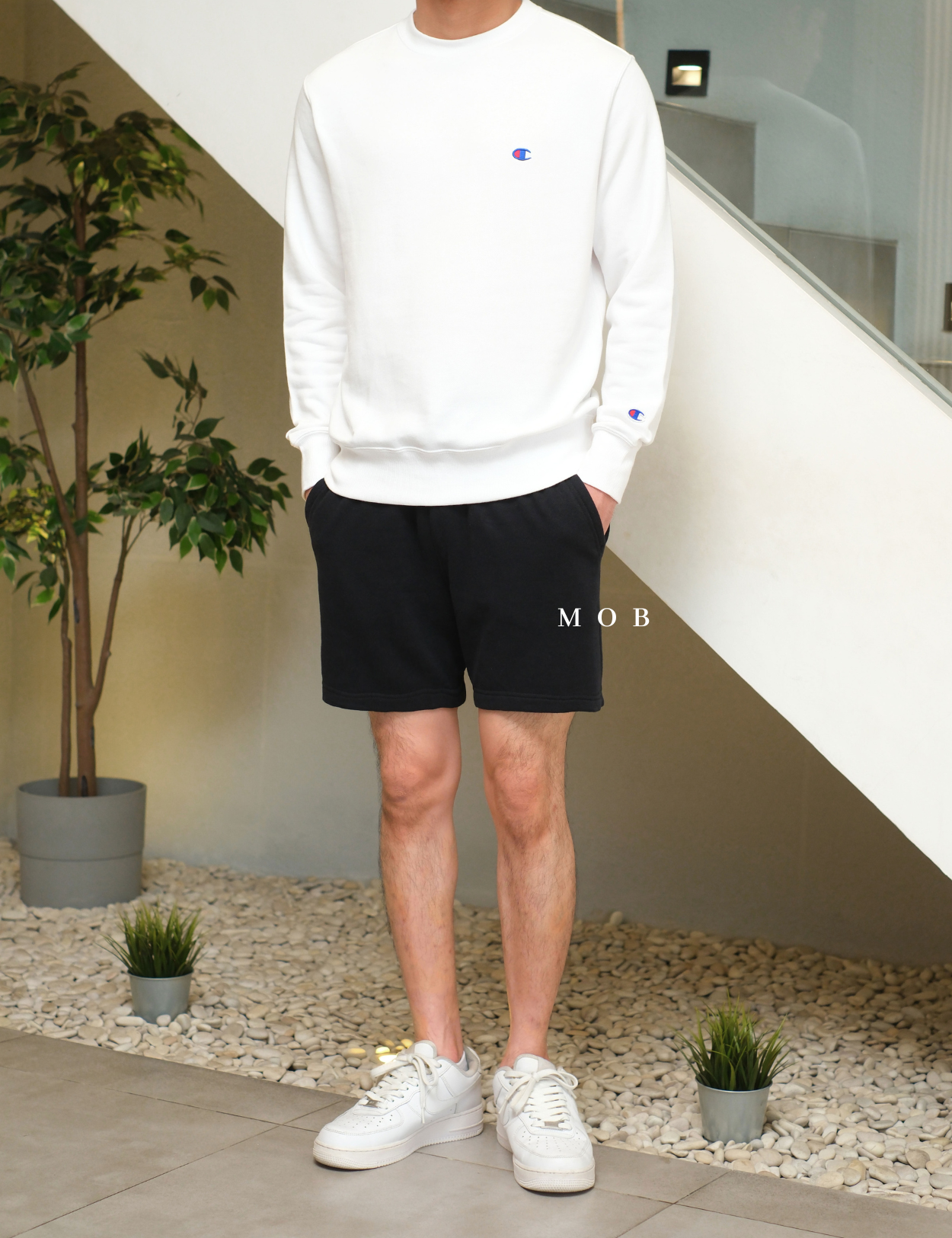 ARSR03001B Basic Solid Fleece Shorts Black