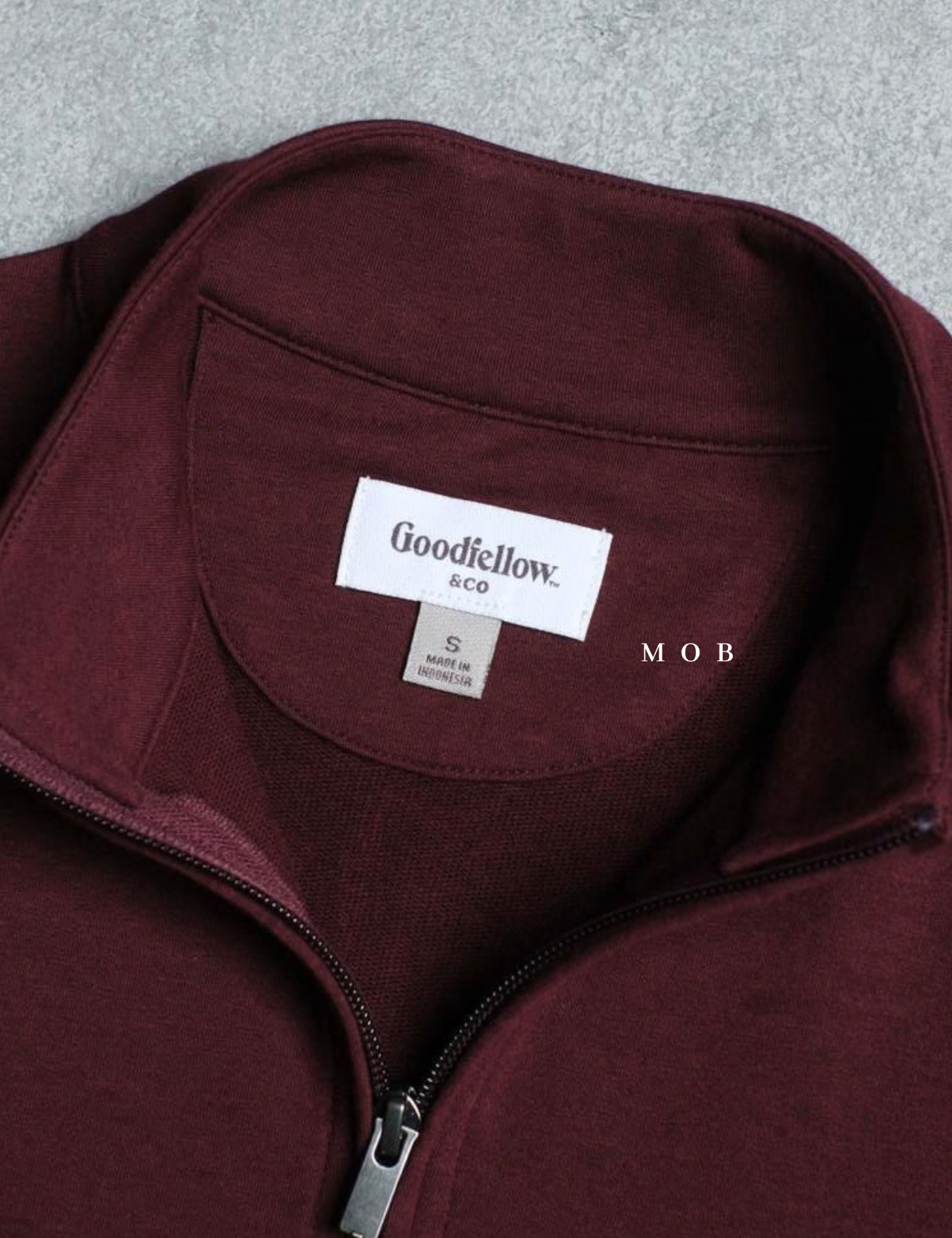 GFW01SWO001-002 1/4 Zip French Terry Sweatshirt Maroon