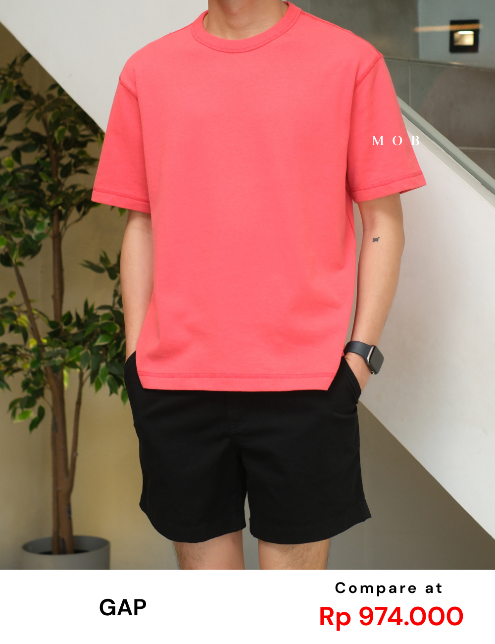 GPSST2201I Heavyweight Boxy Cropped SS Tee Guava