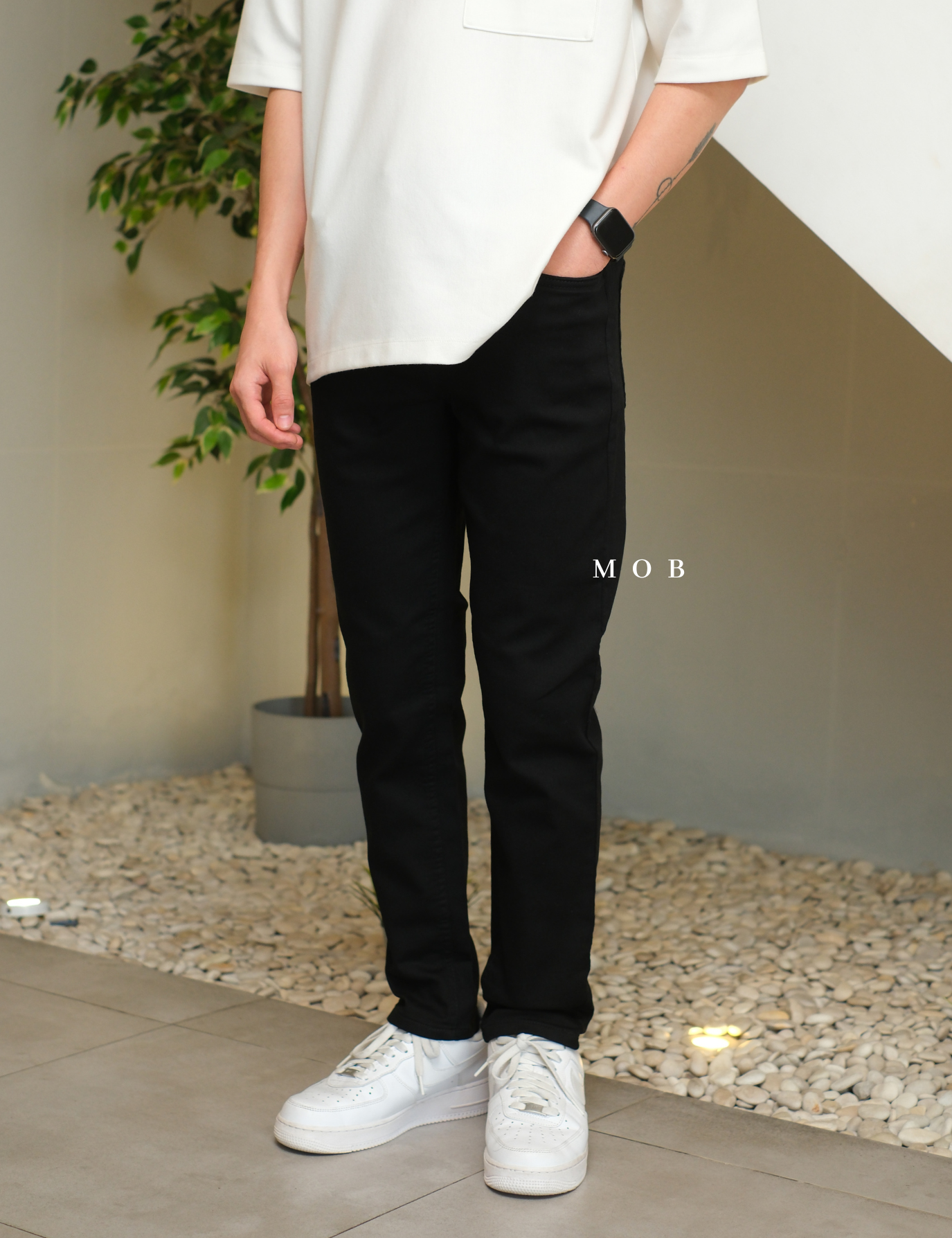 AKPT01001 Stretch Knit Pants Black