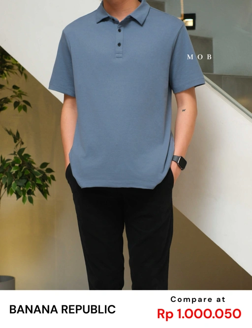 Image of BRPSS01001B Luxe Touch Performance Polo SS Blue Grey