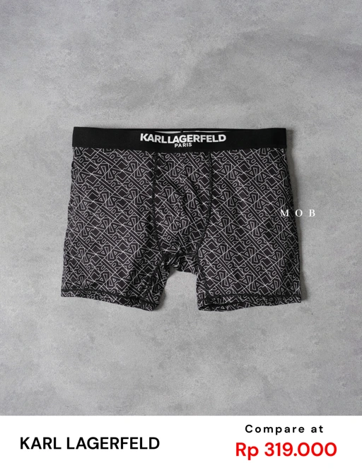 Image of KRLB01010 Paris Allover Script Logo Boxer Black