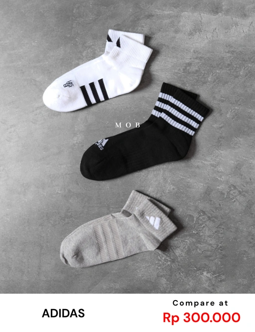 ADDSSO02009 Ankle & Mid Crew Socks Type 9 (3 PASANG) (S ONLY)