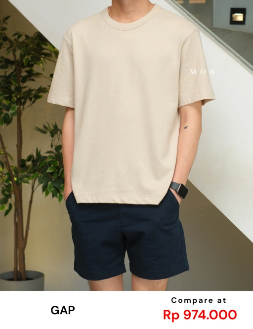 Image of GPSST2201F Heavyweight Boxy Cropped SS Tee Beige