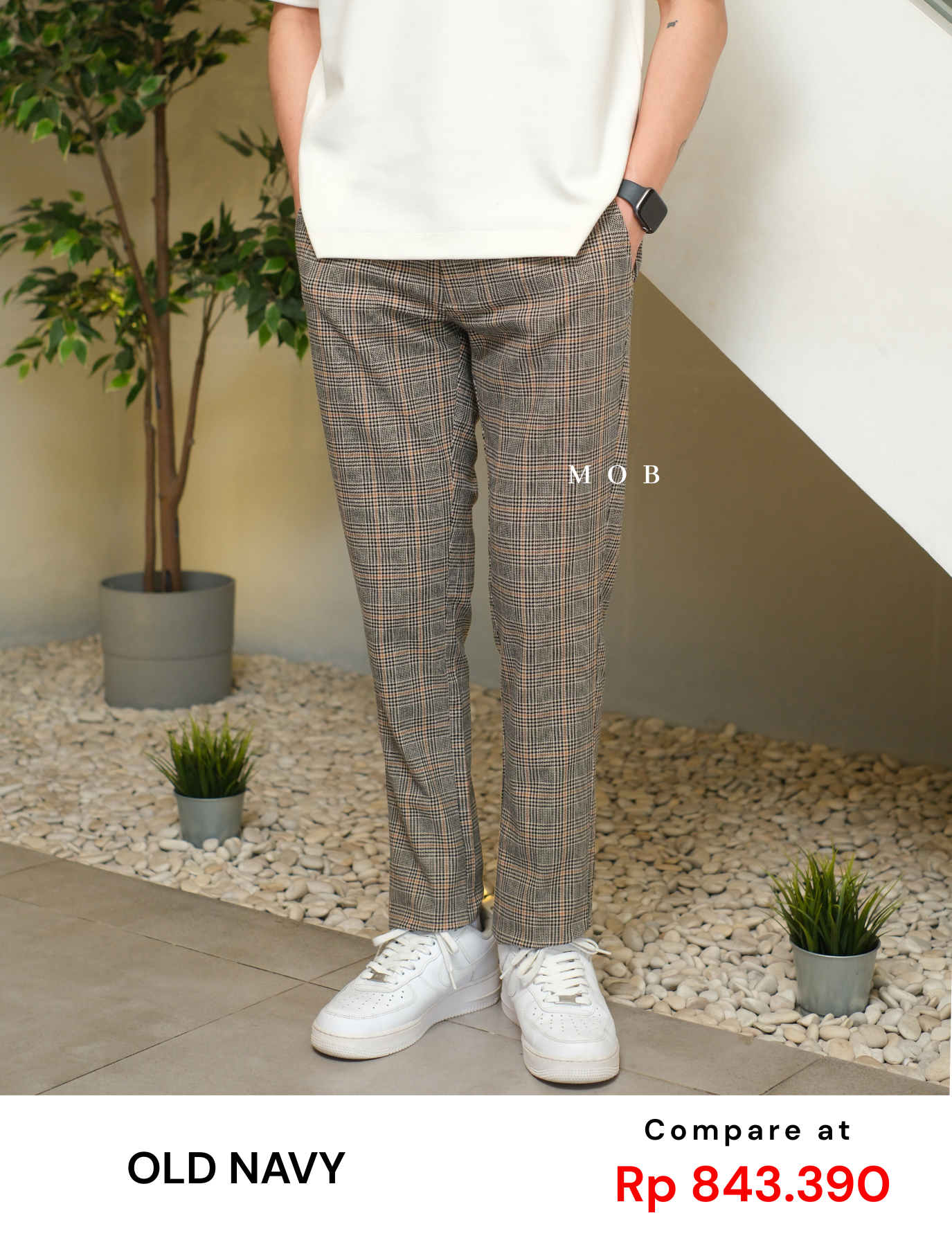 ONPT4403 Ultimate Slim Chino Pants Black Brown Plaid