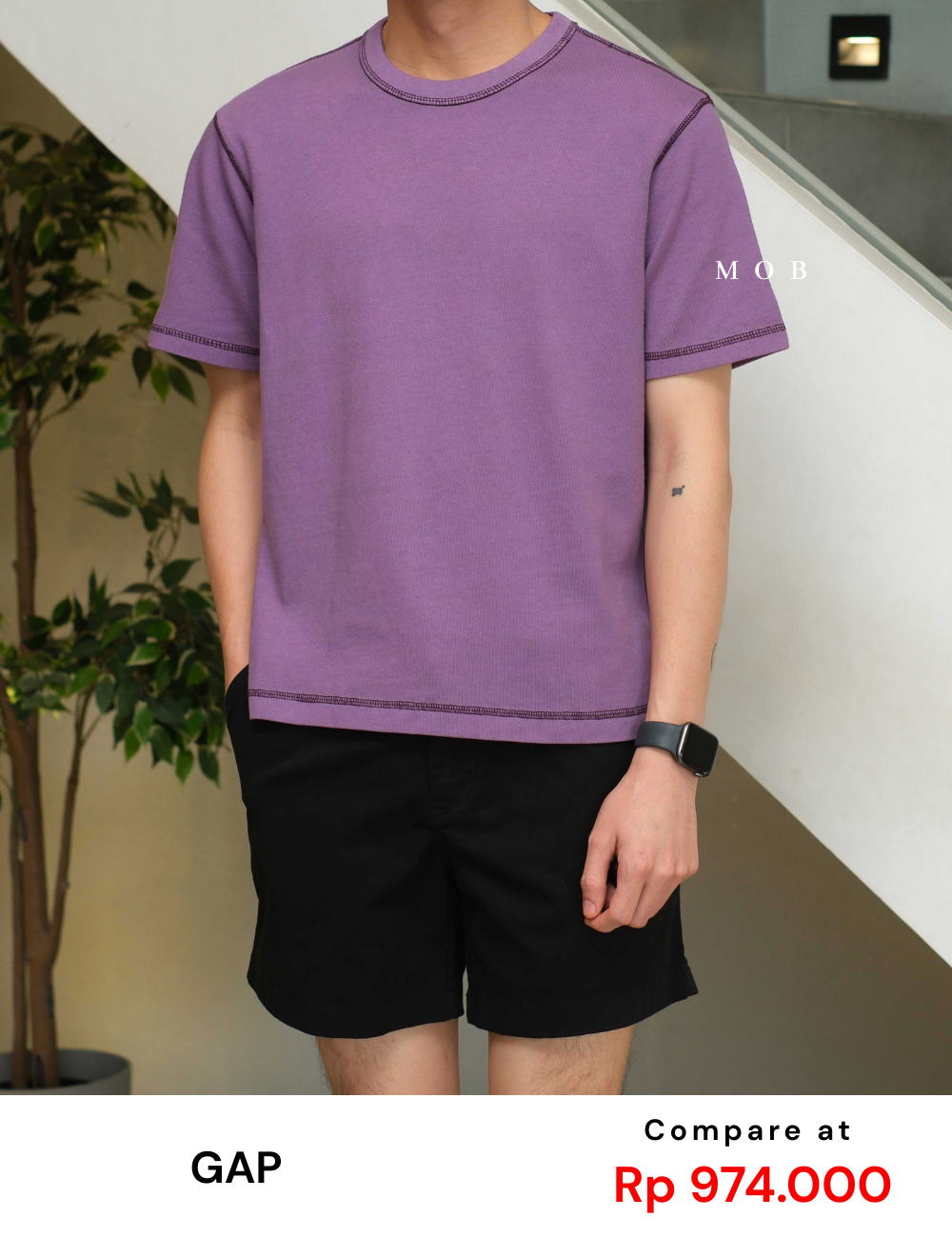 GPSST2201C Heavyweight Boxy Cropped SS Tee Purple