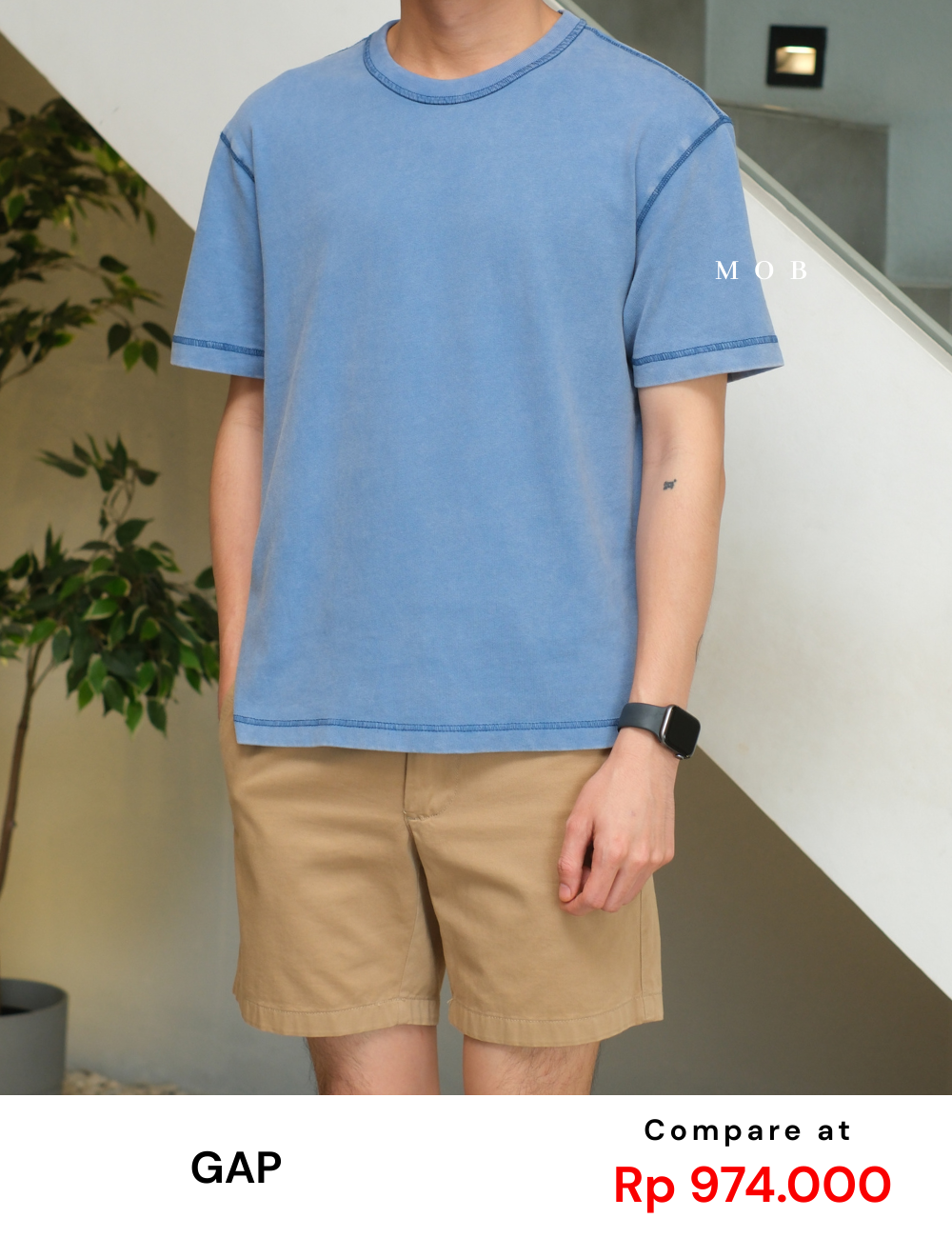 GPSST2201B Heavyweight Boxy Cropped SS Tee Blue