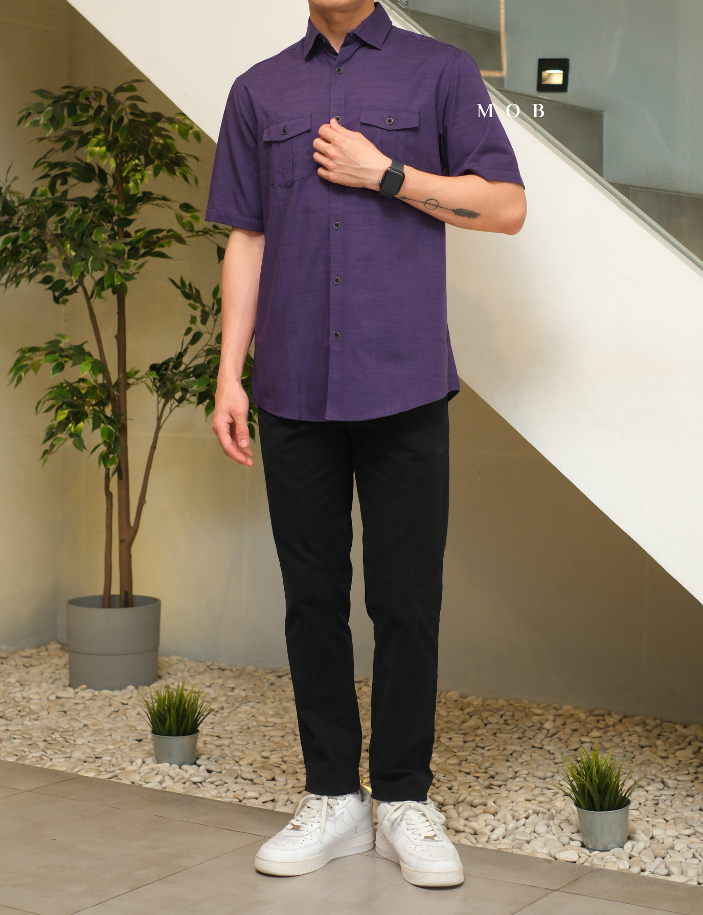 AFSSS01003I Warren Pocket SS Shirt Lavender Misty Vol.2