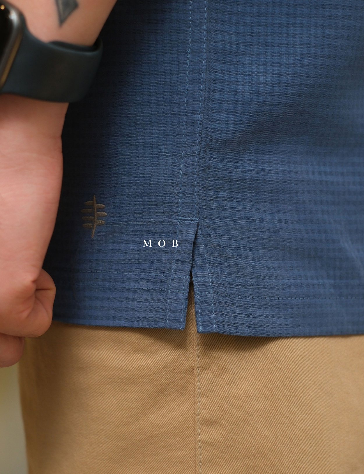 RRBSSS01001D Desert Pucker Dry SS Shirt Dark Blue