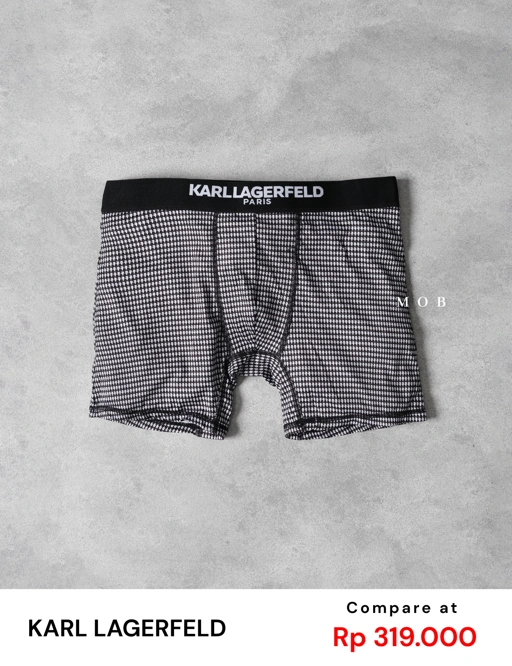 Image of KRLB01011 Paris Small Iconic Logo Boxer Black White