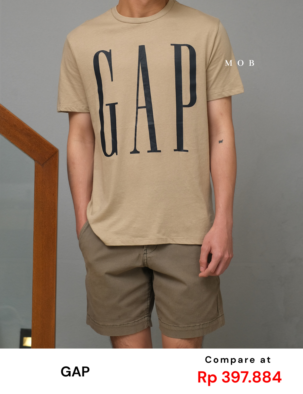 GPSST1205J Big Logo SS Tee Camel Brown (XS ONLY)