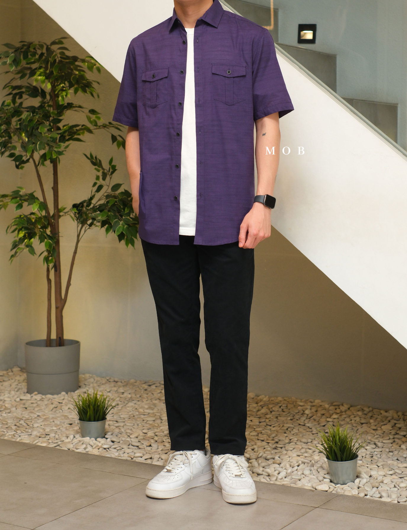 AFSSS01003I Warren Pocket SS Shirt Lavender Misty Vol.2