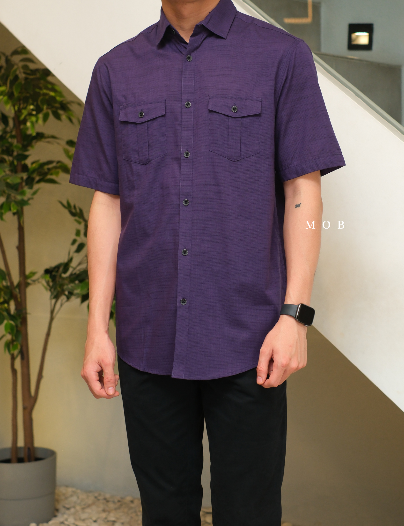 AFSSS01003I Warren Pocket SS Shirt Lavender Misty Vol.2