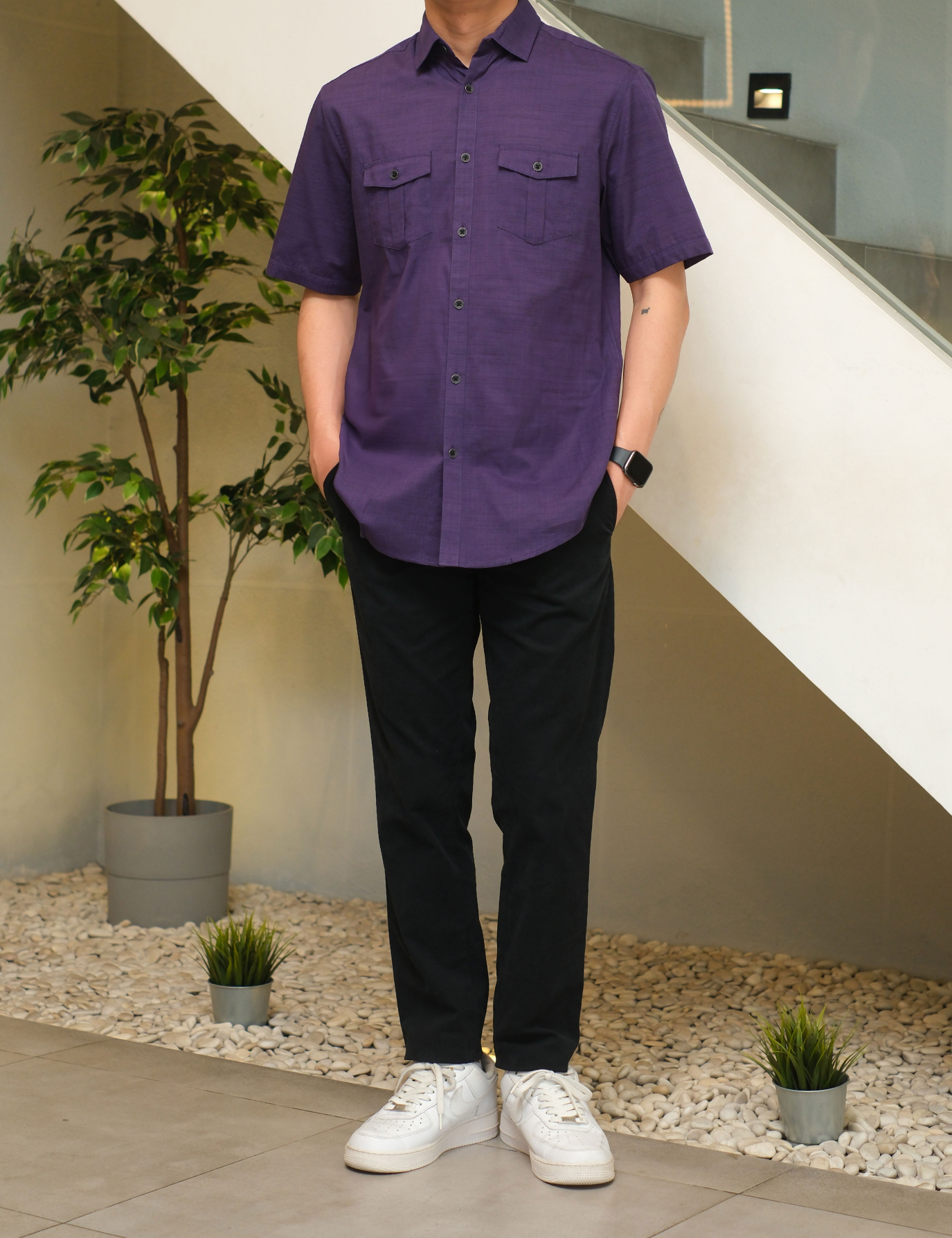 AFSSS01003I Warren Pocket SS Shirt Lavender Misty Vol.2