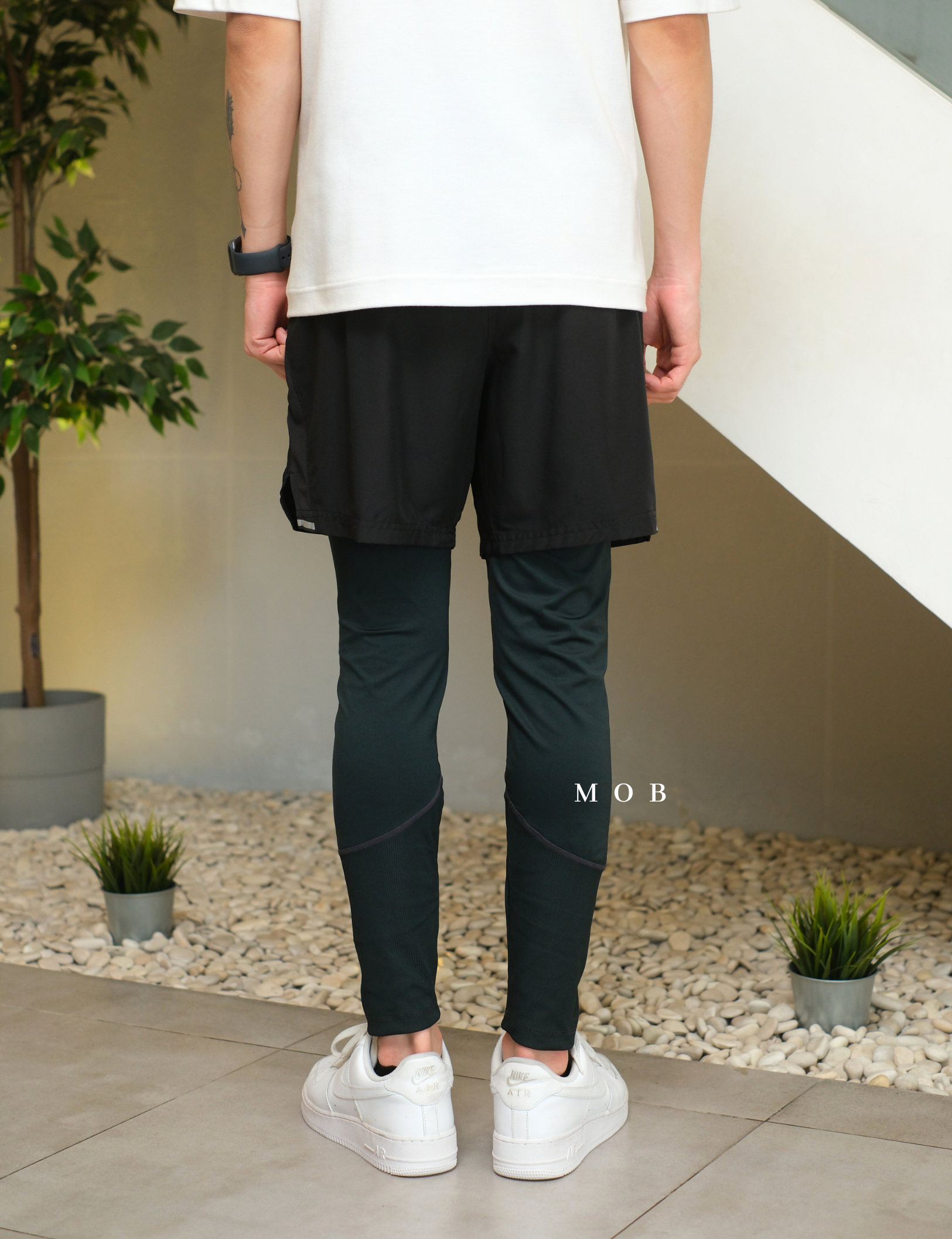 MBLTG01002A Side Logo Tights Dark Green