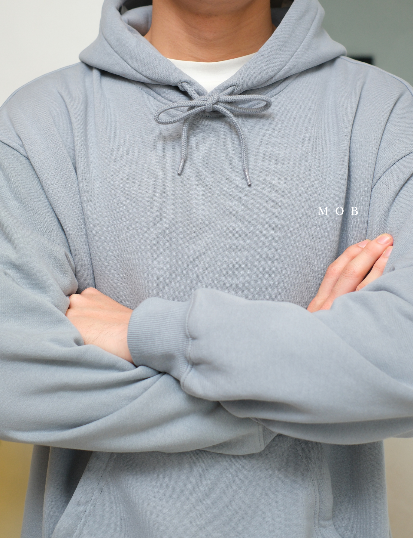 HMHOD03001B RELAXED FIT Pullover Hoodie Arctic Blue