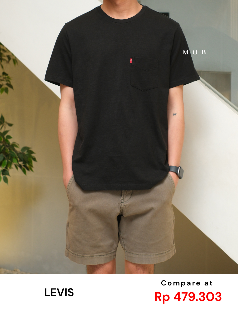 LVSSST01002F Classic Pocket SS Tee Black
