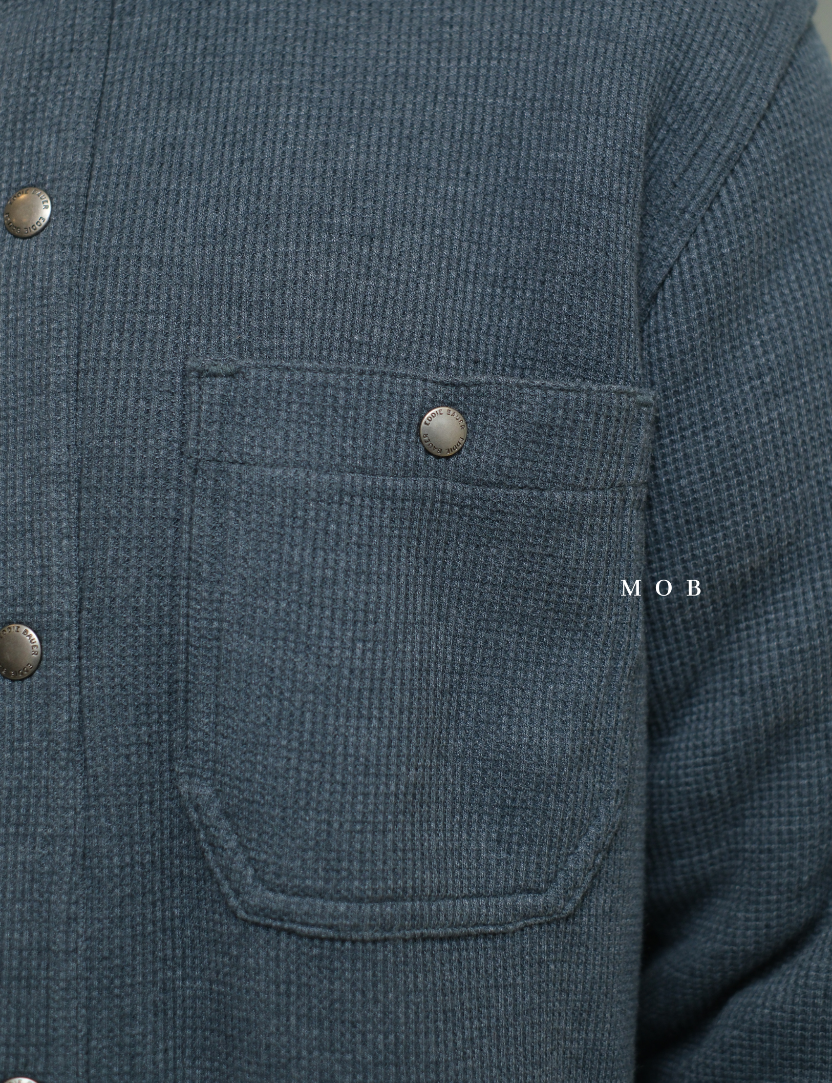 EBJ01001 Faux Shearling Lined Thermal Shirt Jacket Storm Blue