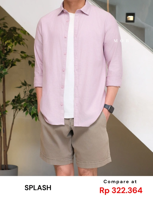 Image of SPLLSS02001 Nature Comfort Slim LS Shirt Pink