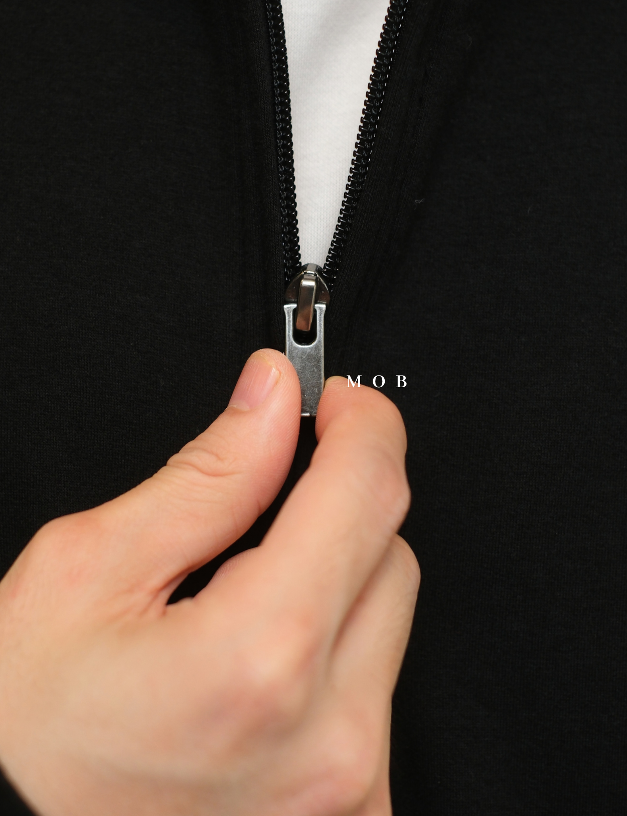GFW01SWO001-005 1/4 Zip French Terry Sweatshirt Black