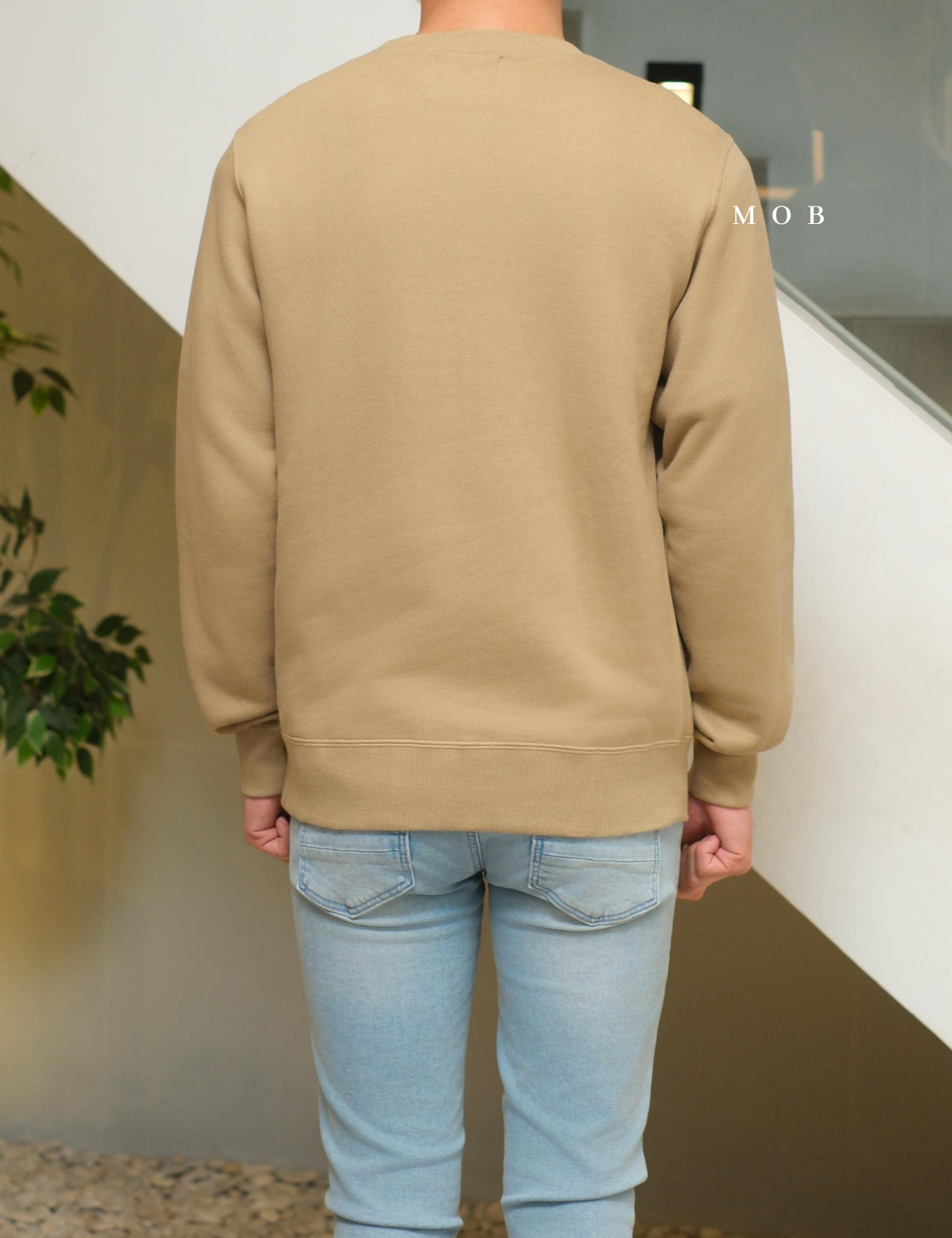 CHMPSW1204 FLEECE Middle Script Logo Sweatshirt Khaki