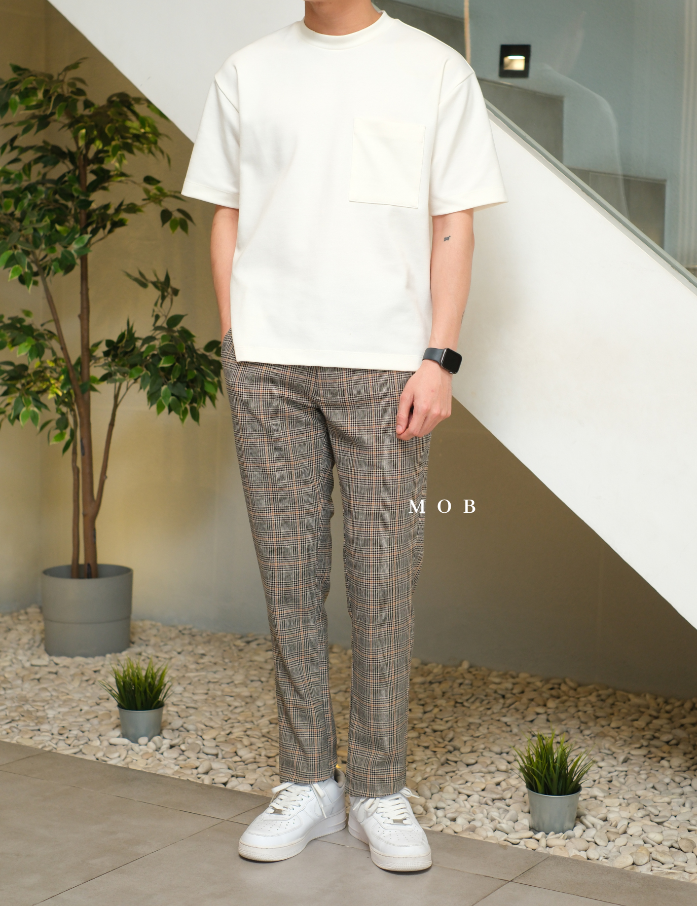 ONPT4403 Ultimate Slim Chino Pants Black Brown Plaid