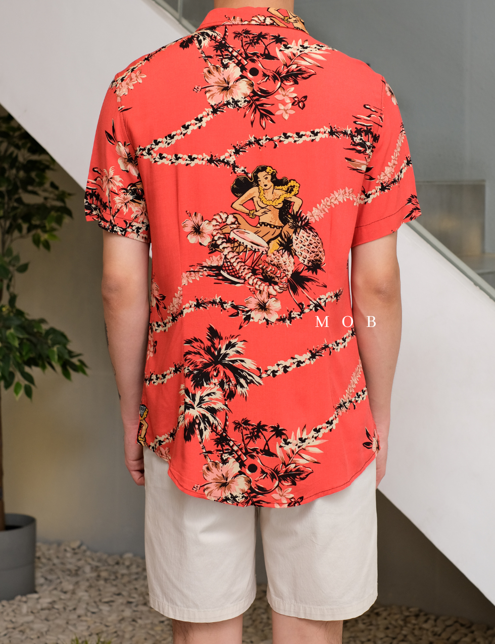 GSSSS01003(R) Eco Rayon Luau Nights Terracotta Shirt
