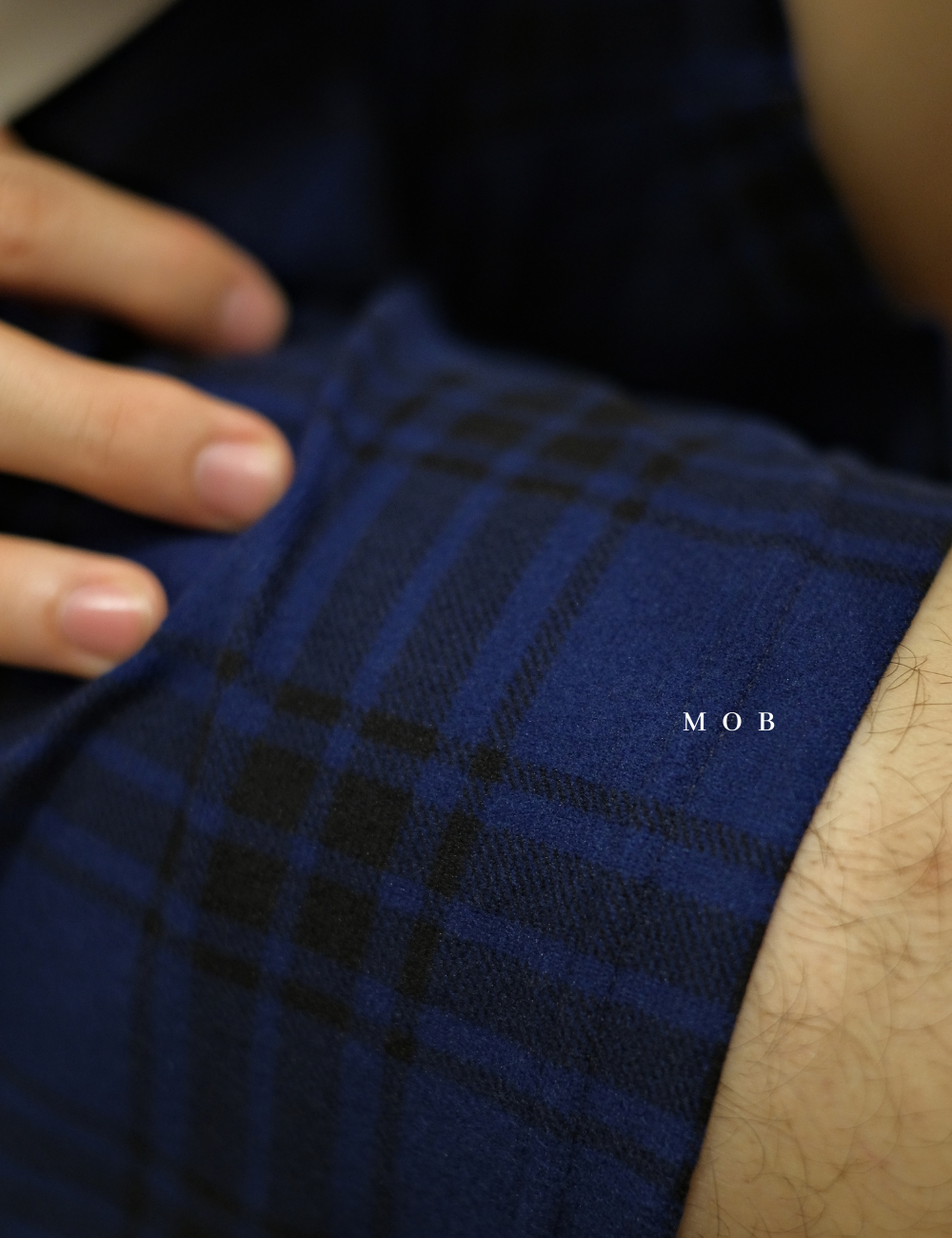 NTSR02006 Navy Black Plaid Sueded Sleep Shorts (M ONLY)