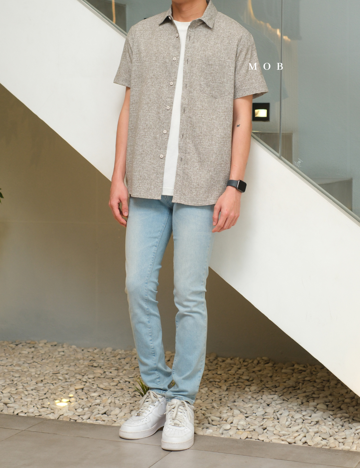 FLXSSS01002B Slim Performance SS Shirt Kacey Beige